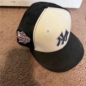 Black and Cream Baseball Cap